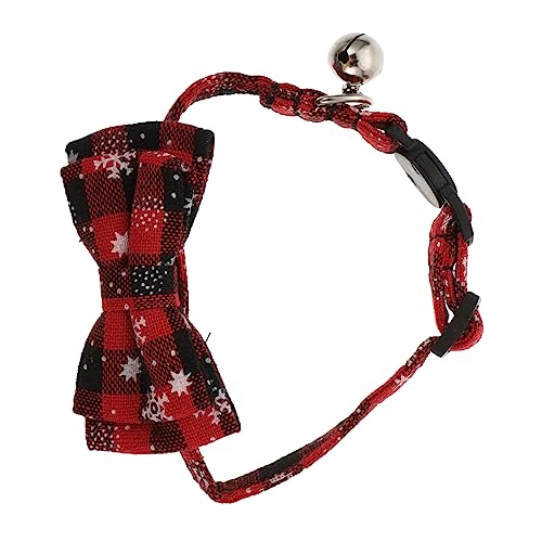 NUSITOU 1Stk Bandanas für kleine Hunde Weihnachtshalsbänder für weihnachtsdeko tierische bescherung Bowknot- für Haustiere Haustierzubehör Baumwolle Polyester rot von NUSITOU