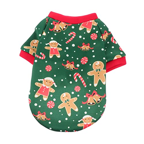 NUSITOU 1stk Weihnachtskleidung Für Hunde Weihnachtswelpe Weihnachtlicher Hundepyjama Weihnachtshundeoutfit Katze Weihnachtskostüme Party-Outfit Für Haustiere Polyester-vlies Green von NUSITOU