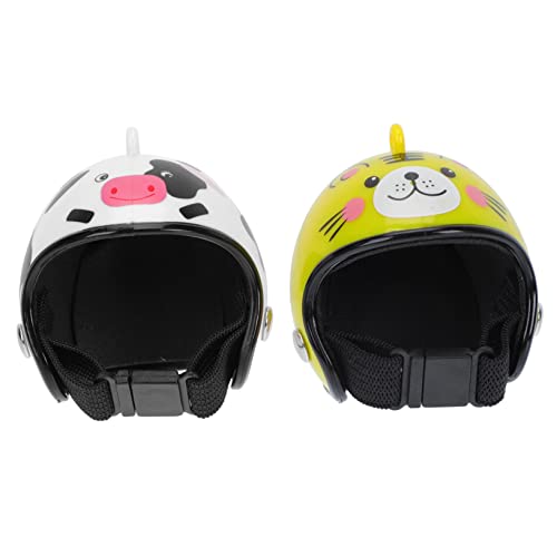 NUSITOU 2 Stück Helm Papageienhelm Haustierspielzeug Hamsterhelm Sittichhelm Kleines Hundespielzeug Vögel Spielzeug Fahrradhelm Mini Katzenhelm Hut Hundeschutzhelm Bunt Pp von NUSITOU