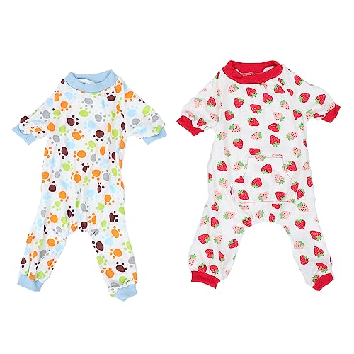 NUSITOU 2pcs Hund Pyjamas Baumwoll -Overall Atmungsable 4 -Bein -Kleider Nacht. von NUSITOU