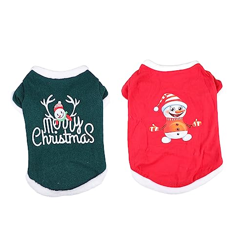 NUSITOU 2st Haustier-Pullover Kätzchen Kostüme Weihnachtsoutfit Für Hunde Winterkleidung Für Hunde Party-Outfit Für Haustiere Welpen-Weihnachtspullover Weihnachts-hundepullover Vlies von NUSITOU