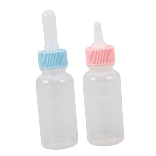 NUSITOU Stillflaschen-Set für Kätzchen 2er-Pack Milchspender für Haustiere Stillflaschen für Hunde und Katzen Silikon-Babyflasche für Neugeborene von NUSITOU