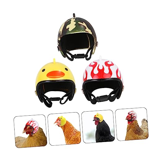 NUSITOU 3 STK Hühnerhelm Vogel Kopfbedeckung Hähnchen Sicherheitshut Krabbe Meerschweinchen-weihnachtsmütze Ratte Truthahnhut Hüte Für Hühner Ente Zubehör Haustier Hühnerhüte Huhn Plastik von NUSITOU