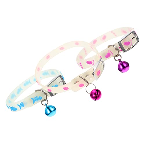 NUSITOU 3Pcs Fluoreszierendes Haustierhalsband festlich hundekragen Dog Collars Verstellbares Haustierhalsband Anhänger gießen Nachtkragen fluoreszierender Kragen Kieselgel Colorful von NUSITOU