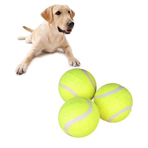 NUSITOU 3er Set Hund Tennisbälle Langlebiges Kauspielzeug Für Hunde Ideal Für Training Und Spiel Perfekt Für Kleine Und Große Hunde Haustierspielzeug Zum Kauen Und von NUSITOU