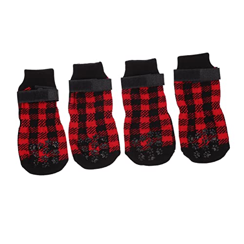 NUSITOU 4 Stück Haustier Socken Feiertags-welpen-socken Strumpffüller Für Welpen Haustiersocken Mit Weihnachtsmotiv Weihnachtliche Gestrickte Katzensocken Hund Welpensocken Reine Baumwolle von NUSITOU