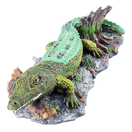 NUSITOU Aquarium-Alligator-Ornament Aquariumdekoration Belüftungsornament Für Aquarien Gefälschte Tierfigur Aquarium- -Dekorationen Blasendekorationen Gefälschtes Tier Harz Künstlich von NUSITOU