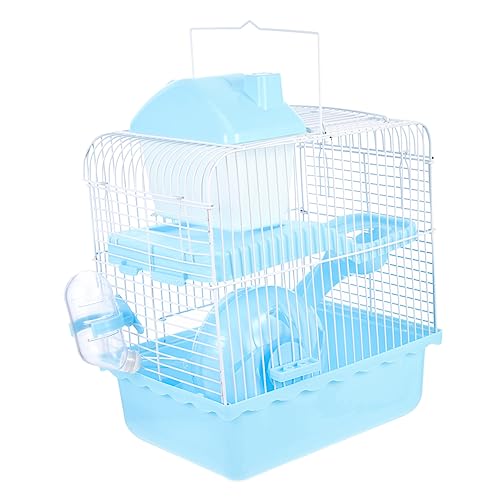 NUSITOU Hamster Schloss Hamster Versteckspielzeug Kleine Haustiervilla Mit Etagen Blauer Hamsterkäfig Ideal Für Rennmäuse Und Zwerghamster von NUSITOU