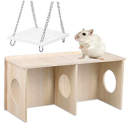 NUSITOU Hamster-Spielzeug Kletterspielzeug Für Hamster Kleine Tierhütte Igelversteck Versteck Im Hamsterhaus Versteck Für Hamster Natürliches Hamsterversteck Gebrülltes Huhn Klettern Holz von NUSITOU