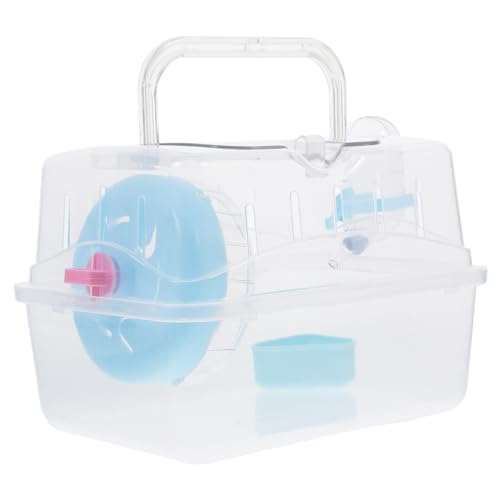 NUSITOU Hamster mit Käfig Hamster käfig Hamster cage Kleiner Hamsterkäfig Tragbarer Hamsterkäfig Transportkäfig für kleine Haustiere Hamstertransportbox für den Außenbereich Plastik von NUSITOU