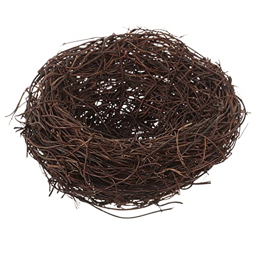 NUSITOU Handgefertigtes Rattan Vogelnest Simuliertes Vogel Nest Dekor Gartenornament Künstliche Vogelnest Figuren Fotografie Requisite Naturgetreu 20cm von NUSITOU