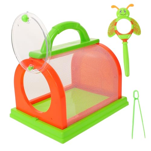 NUSITOU Handkäfig Insektenhalter Set Für Den Outdoor Einsatz Inkl Lupe Und Pinzette Ideal Zur Beobachtung Von Insekten Und Schmetterlingen Tragbares Und Leichtes Design Für von NUSITOU