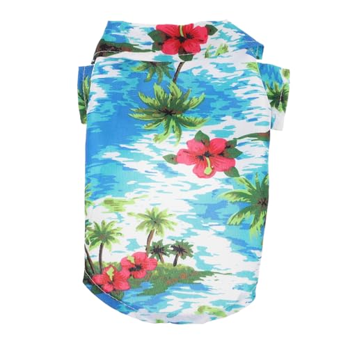 NUSITOU Sommer-T-Shirt für Hunde Hundewelpen-Outfit atmungsaktives Haustier-Shirt im Hawaii-Stil von NUSITOU