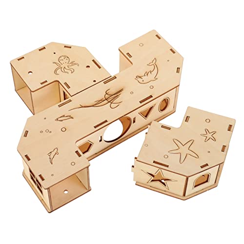 NUSITOU Haustier Spielen Spielzeug Holz Hamster Tunnel Tiere Labyrinth Gerbil Hamster Log Tunnel von NUSITOU