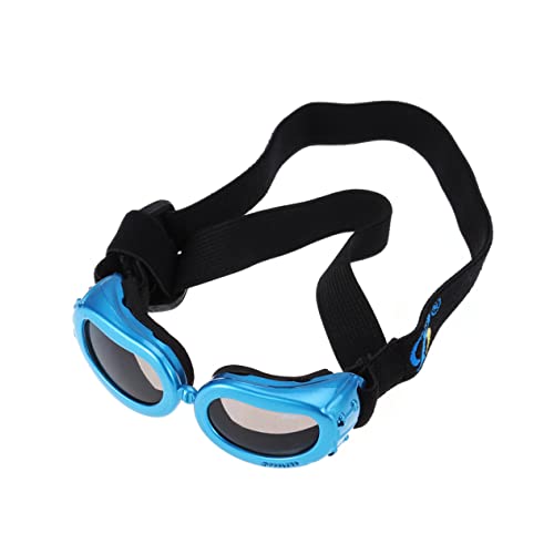 NUSITOU Hundesonnenbrille Für Haustiere UV Schutz Faltbare Und wasserdichte Hundebrille Mit Riemen Größe S Blau Idealer Augenschutz Für Ihren Hund Bei Sonnigem Wetter von NUSITOU