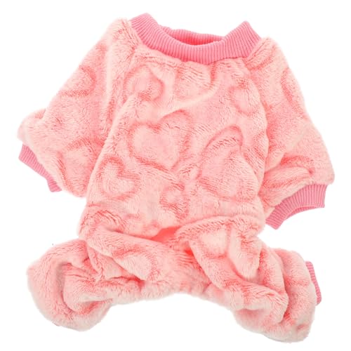 NUSITOU Katze Hund Kleidung Haustierkleidung Hunde Gemütliches Sweatshirt Kleidung Für Kleine Hunde Hundepullover Stricken Kleine Hundepullover Kaninchen Warme Kleidung Flanell Rosa von NUSITOU