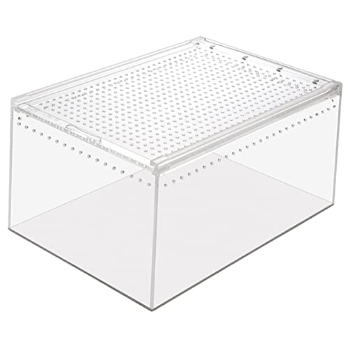 NUSITOU Kreativer Futterbehälter Für Schnecken Und Insekten Kleine Brutbox Für Reptilien Aquarium Ablaichkasten Deko Schmetterlinge Außen 30x20x15 cm von NUSITOU