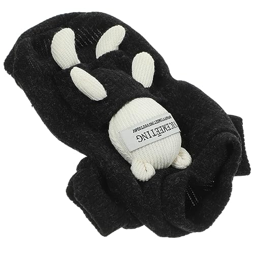 NUSITOU -Welpenmantel weiche Fleece-Winterjacke für Hunde dekorative Haustierweste warm modisch Schwarz Größe XL von NUSITOU