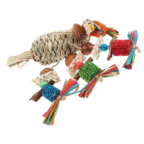 NUSITOU Sitzstangenspielzeug Vögel Bissfestes Vogelspielzeug Haustier für Zartes von den Aufhängen für Käfig Kauspielzeug Hölzern zum Papageien Vögeln Nymphensittich Spielzeug Vogel von NUSITOU