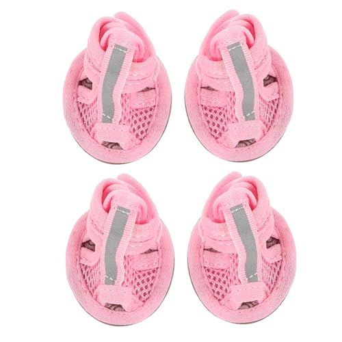 NUSITOU Sommer Atmungsaktive Hundeschuhe Mesh Sandalen Für Hunde rutschfeste Sneakers Haustierbedarf Pink Größe 2 von NUSITOU