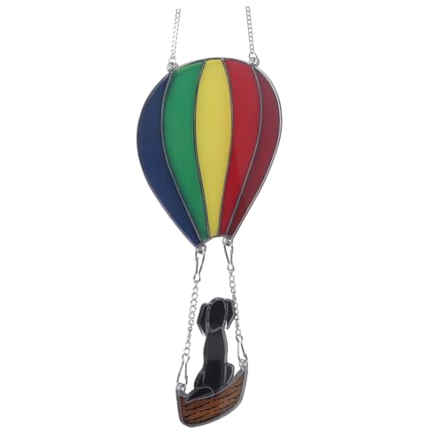 NUSITOU Einzigartiges Gebeiztes Hängendes Acryl-heißluftballon-hundefenster-Ornament Frühlingsgefühl- von NUSITOU