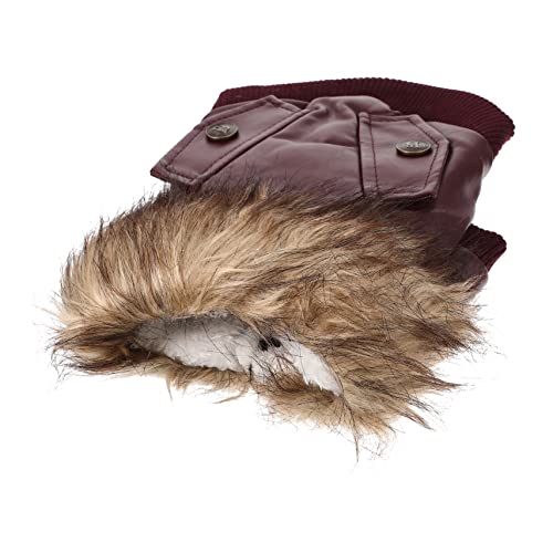 NUSITOU warme Hundejacke Hund kältefestes Kostüm Winterkleidung für Katzen Welpenkleid Hundemantel für Mops winterhundemantel Dog Coat Haustier-Outfit Warmes Winter-Hundekostüm Plüsch rot von NUSITOU