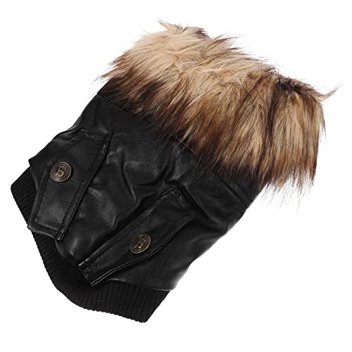 NUSITOU warme Hundejacke winterhundemantel Dog Raincoat Winterhundekleidung Hunde jacken Warmhaltende Hundebekleidung Warme Hundekleidung warme Welpenkleidung Haustier-Outfit Plüsch Black von NUSITOU