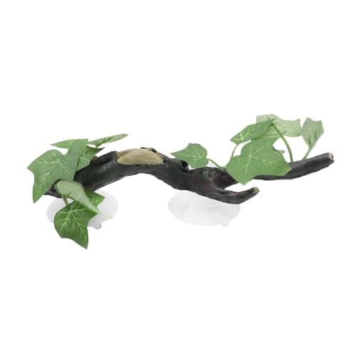 NUZAMAS Simulation eines Reptilien-Eckzweigs, Terrarium, Grünpflanze, Dekoration, künstliche Ranken zum Aufhängen mit Saugnapf, für Schlangen, Amphibien, Bartagamen, Eidechsen, Frösche, Geckos von NUZAMAS