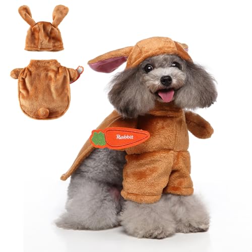 Haustier Halloween Kostüme, Halloween-Haustierkostüm, lustiges schreckliches kleines Haustierkostüm-Cosplay for Halloween(Brown Rabbit,Large) von NUZBCPETR