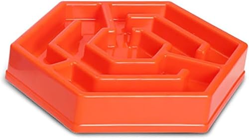 Langsamfutternäpfe für Haustiere New Pet Slow Food Bowl Anti-Slip(Oranje) von NUZBCPETR