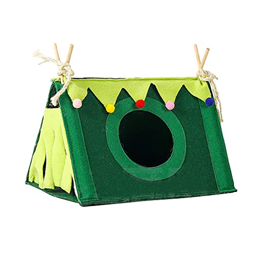 Eckhaus für Hamster Filztuch grün Zelt für Kleintiere Frettchen Bett zum Spielen Schlafen 2 Größen von NVOQILIN