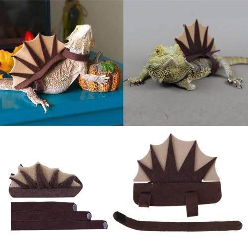 NVOQILIN Dinosaurier-Kostüm für Bartagamen, Eidechsen, Kleidung, kleine Haustierkleidung für Gecko, leicht, einfach zu tragen von NVOQILIN