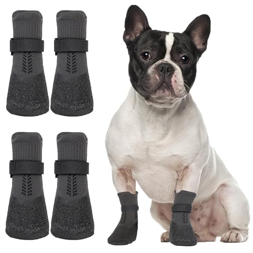 NVTRSD Hundeschuhe 4 Stück wasserdichte rutschfeste Hundeschuhe Pfotenschutz Hundestiefel für Innen und Außen von NVTRSD