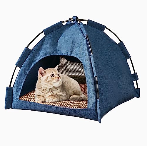 Dome Outdoor Pet Zelt, tragbarer Katzenkäfig und Hundehütte, öffnen und lüften großen Raum in 1 Sekunde, geeignet für kleine Hunde oder Katzen (blau) von NYASAA