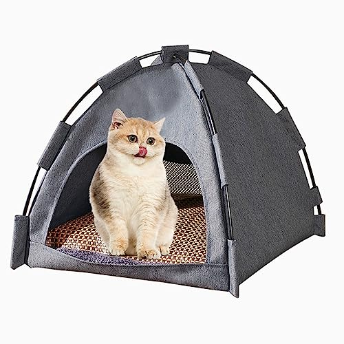 Dome Outdoor Pet Zelt, tragbarer Katzenkäfig und Hundehütte, öffnen und lüften großen Raum in 1 Sekunde, geeignet für kleine Hunde oder Katzen (grau) von NYASAA