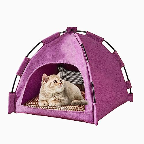 Dome Outdoor Pet Zelt, tragbarer Katzenkäfig und Hundehütte, öffnen und lüften großen Raum in 1 Sekunde, geeignet für kleine Hunde oder Katzen (lila) von NYASAA