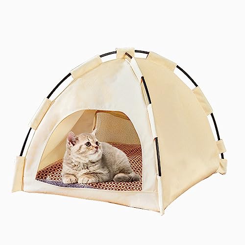 Dome Outdoor Pet Zelt, tragbarer Katzenkäfig und Hundehütte, öffnen und lüften großen Raum in 1 Sekunde, geeignet für kleine Hunde oder Katzen (weiß) von NYASAA