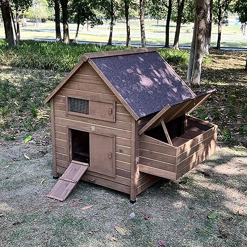 Hühnerstall aus Holz, Nistkasten, Geflügelkäfig, natürliches Massivholz, atmungsaktiv und stark, geeignet für kleine Tiere, Enten, Kaninchen, Henne (110 x 132 x 118 cm) von NYASAA