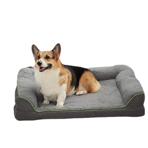 NYASAA Orthopädisches Hundebett, Haustiersofa, abnehmbar und waschbar, für alle Jahreszeiten, rutschfeste und bequeme Unterseite, geeignet für den Innenbereich (dunkelgrau, 106 x 81 x 18 cm) von NYASAA