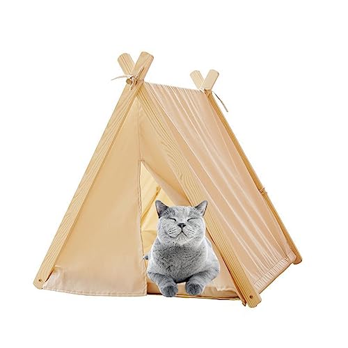 Tragbares Haustierzelt, Tipi-Zelt mit Matte, atmungsaktiv, Verdunkelung, waschbar, Sporthüttenzelt für Welpen, Hund, Katze, Kaninchen (weiß) von NYASAA