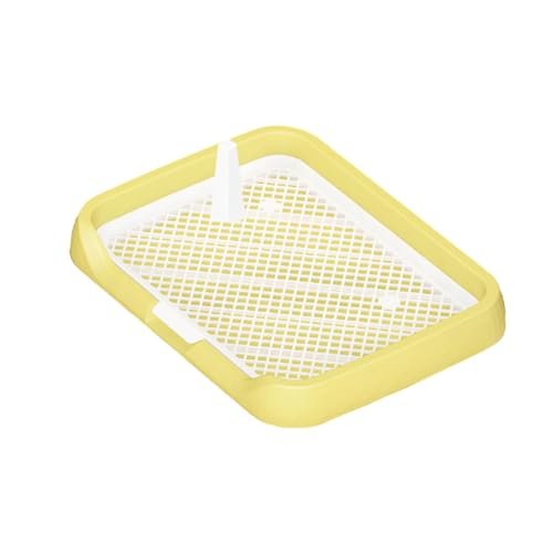 Netzgitter-Toilette, Hundetoilette mit Schutzwand, wiederverwendbarer Welpen-PIPI-Pad-Halter, Hundetöpfchen-Tablett for Hunde und Katzen, große Welpen, Grau(Yellow) von NYCBZ