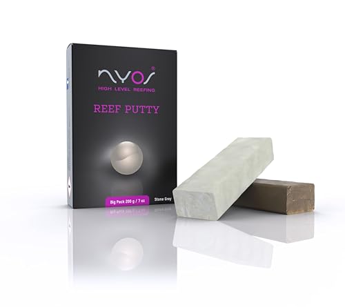 NYOS® Reef Putty® Stonegrey - Flexibler Zweikomponenten-Korallenkleber, Steingrau, 200g, Einsetzbar Über und Unterwasser von NYOS