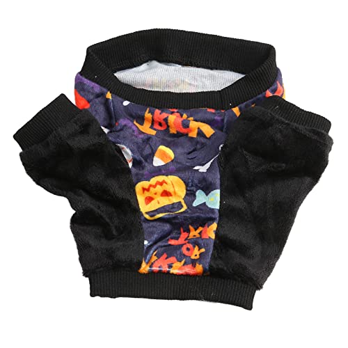 Halloween-Hundeshirt, weicher Plüsch, interessantes Kürbismuster, Starke Elastizität, Halloween-Hundebekleidung für Partyreisen (L) von NYSUZHOUJI