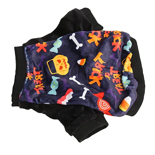 Halloween-Hundeshirt, weicher Plüsch, interessantes Kürbismuster, Starke Elastizität, Halloween-Hundebekleidung für Partyreisen (M) von NYSUZHOUJI