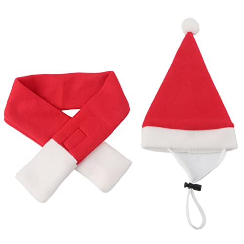 Haustier Santa Hut Schal Halsband Weihnachtskostüm Welpe Kätzchen kleine Haustiere warm Rollenspiel Festliche Krawatte M l Katzenhundbekleidung (M) von NYSUZHOUJI