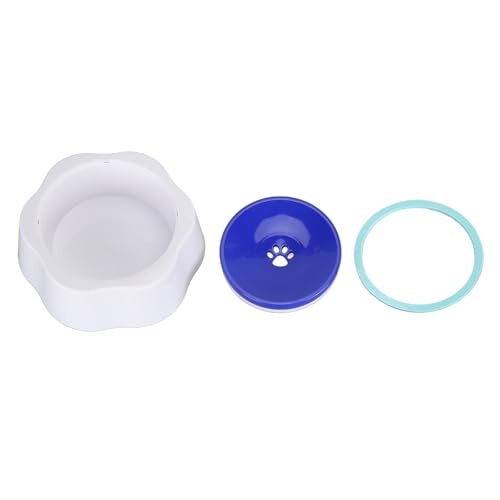 Langsame Wasserfutterautomatik schwimmende Schüssel Wäsche Trinkerlebnis leicht zu waschen für alle Haustiere Plastik 25 x 8 cm (Blau) von NYSUZHOUJI