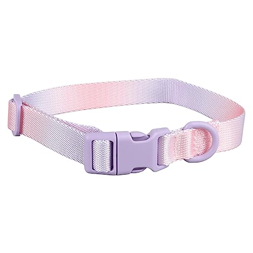 Modisches, farbenfrohes Hundehalsband, bequemes Haustierhalsband aus Polyester für die Dekoration im Freien (Purple Pink) von NYSUZHOUJI