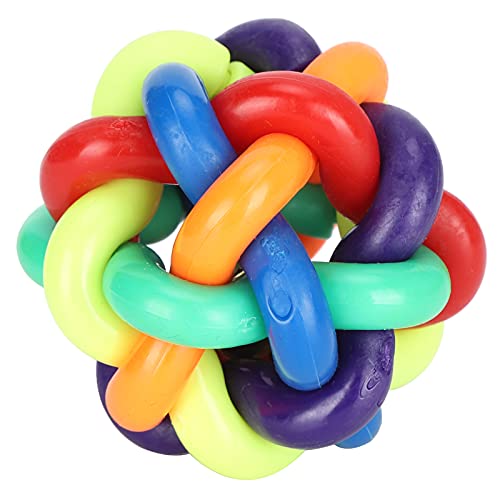 NYSUZHOUJI Bunte weiche Squeeze Gummi gewebte Bell Ball Spielzeug verbessern Reflexions fähigkeit für Kinder und Haustiere 7,5 cm von NYSUZHOUJI