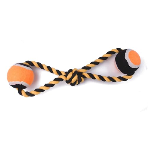 NYSUZHOUJI Haustier-Seil-Tennisball-Spielzeug, bissfest, Zahnreinigung, interaktives Hunde-Baumwollseil-Kauspielzeug für das Spieltraining von NYSUZHOUJI