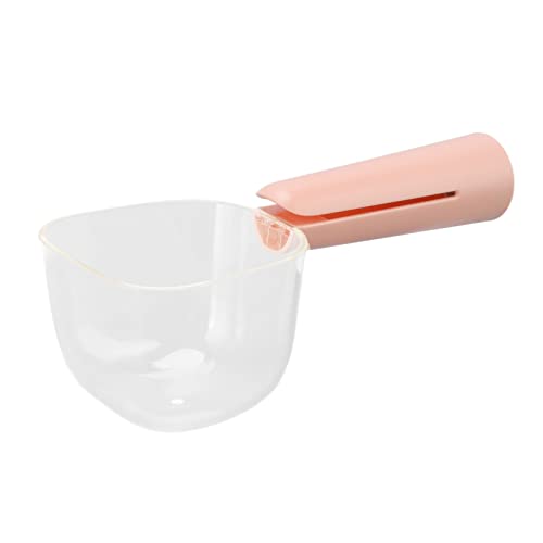 NYSUZHOUJI Haustierfutter Scoop Transparent Clear Scale Hundefutterschaufel Clip -Griff für Haustierfutter Fütterung (Rosa) von NYSUZHOUJI